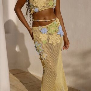 Bydee Nammos crochet maxi skirt medium